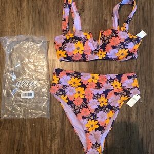 High Waisted, Floral Bikini